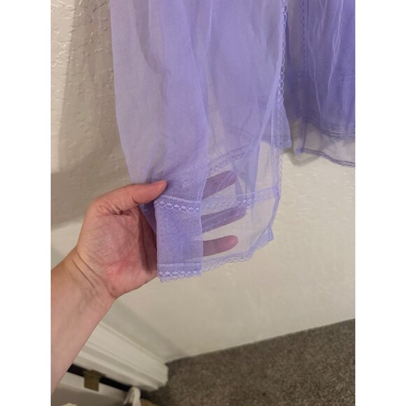 Victoria’s Secret Purple Semi Sheer Floral Twist Front Négligée - Picture 4 of 10